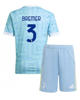 Juventus Gleison Bremer #3 Maglia Gara Trasferta Repliche 2025-26 Bambino Maniche Corte